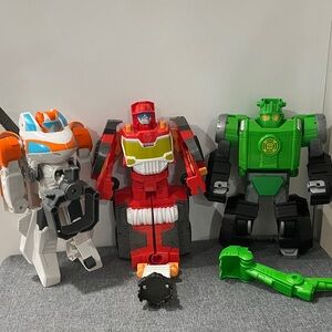 Transformer Rescue Bots. Set of 3 10” bots. Heatwave, Blaze and Bolder